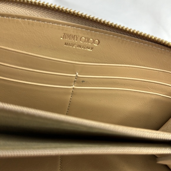 JIMMY CHOO FILIPA Star-embossed Leather Wallet GOLD Leather Signat… - Picture 8 of 17